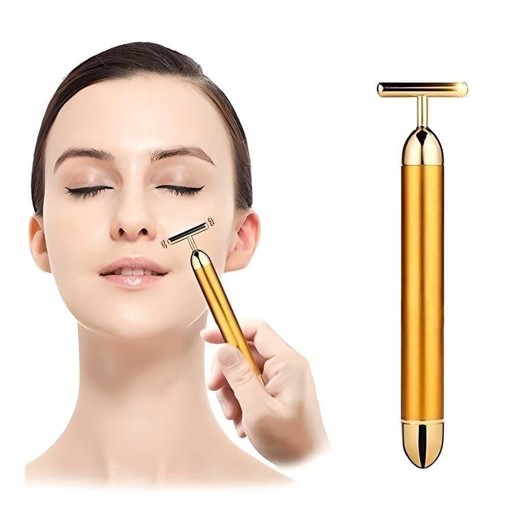 SkinAura 24K – Vibrating Gold Face Massager | Sculpt, Tighten & Glow