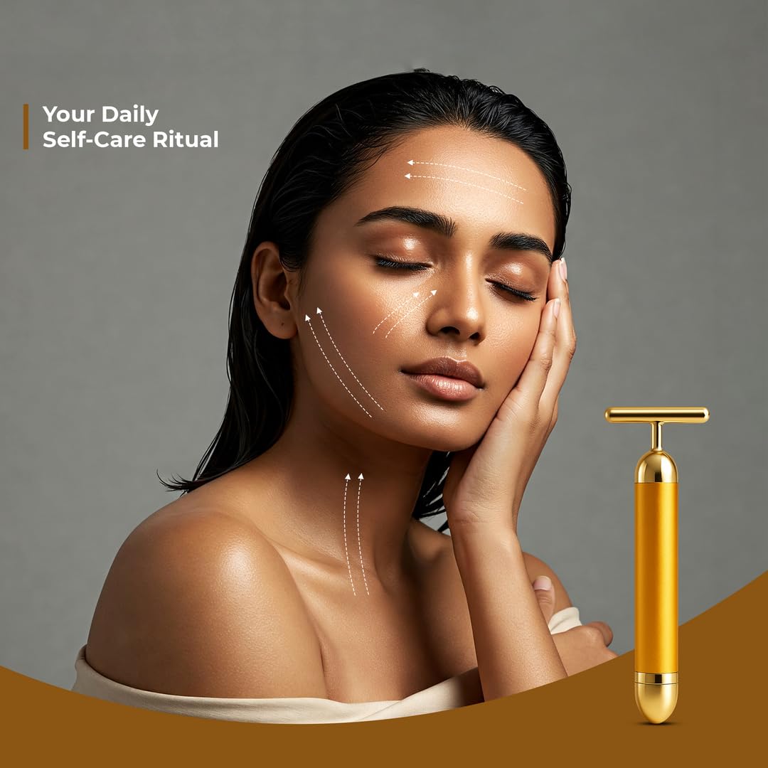 SkinAura 24K – Vibrating Gold Face Massager | Sculpt, Tighten & Glow