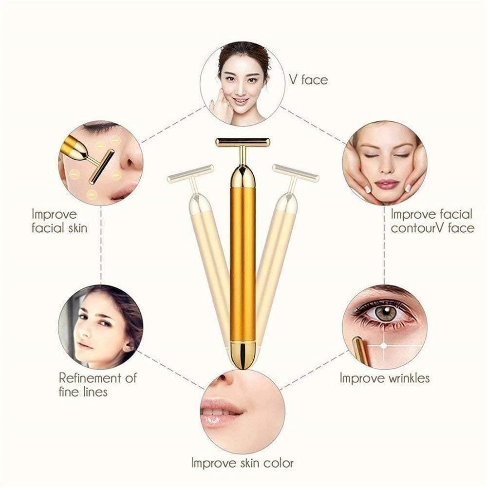 SkinAura 24K – Vibrating Gold Face Massager | Sculpt, Tighten & Glow